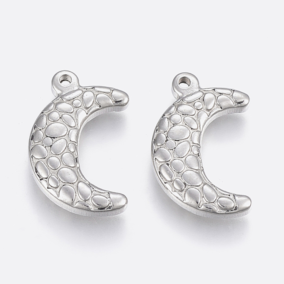 304 Stainless Steel Pendants, Moon