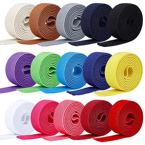 15шт 15 цвета плоский эластичный шнур из полиэстера, для швейных принадлежностей