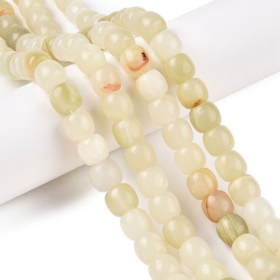 Окрашенные природные белый нефрит бисер пряди, баррель