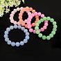 Natürliche weiße Jade Stretch-Armbänder, gefärbt