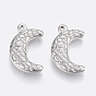 304 Stainless Steel Pendants, Moon