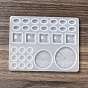 DIY Lemon Slice & Ice Block & Coffee Bean Filling Silicone Molds, Resin Casting Molds, for UV Resin, Epoxy Resin Decoration Accessories Making, White, 82x105x6.5mm, Inner Diameter: 7.5~33x6~32mm