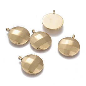 Ion Plating(IP) 304 Stainless Steel Pendants, Half Round/Dome, Faceted