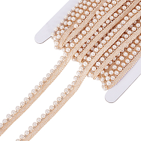 9~10 Yards Polyester with Plastic Beads Ribbon, for Cloth Dress Sewing Accessories