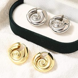 Серьги-кольца из латуни с спиральной оболочкой и покрытием стойки, долговечный, без свинца и без кадмия