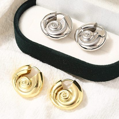 Серьги-кольца из латуни с спиральной оболочкой и покрытием стойки, долговечный, без свинца и без кадмия