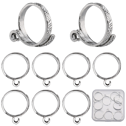 10шт. манжетные кольца из сплава, петли вязания крючком, держатель нитенаправителя, античное серебро