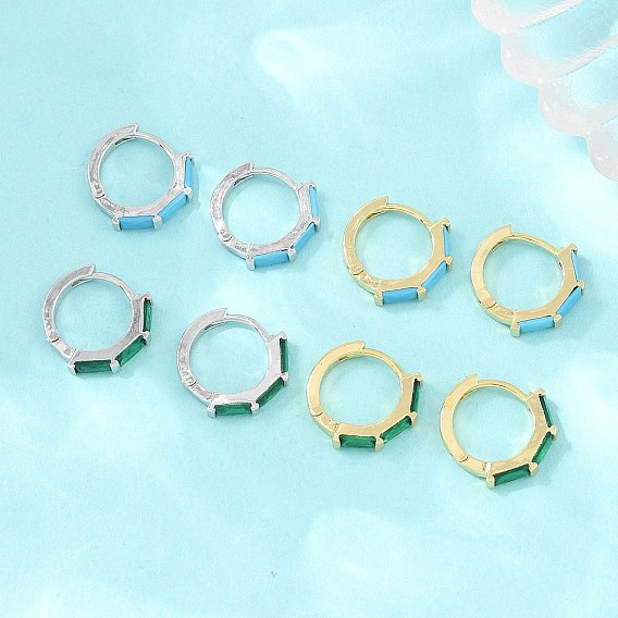 Micro cuivres ouvrent zircons boucles d'oreilles, sans plomb et sans cadmium, crémaillère plaquage, plaqué longue durée