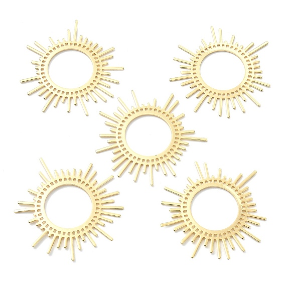 SHEGRACE Brass Pendants, Sun Charms, Cadmium Free & Lead Free & Nickel Free