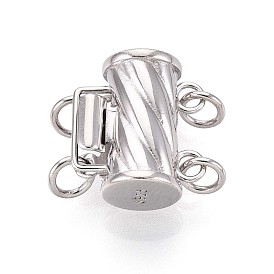 925 застежка из стерлингового серебра, колонна с соединительным кольцом, с печатью s925, 2 нитей, 4-луночное