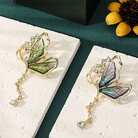 Butterfly tassel brooch, high-end water drop butterfly brooch, personalized cardigan suit brooch