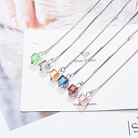 Fashionable Crystal Cube Long Ear Line Ear Line for Women - Elegant and Trendy