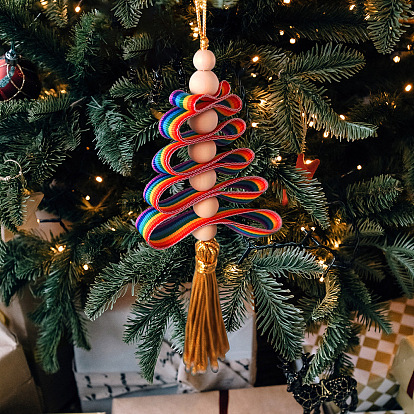 Деревянные рождественские елочные кисточки, подвесные украшения, подвесные украшения для рождественской елки дома