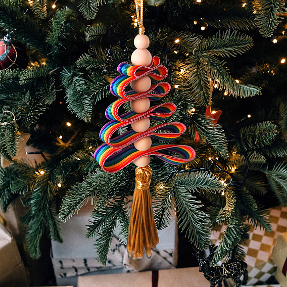 Деревянные рождественские елочные кисточки, подвесные украшения, подвесные украшения для рождественской елки дома