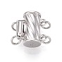 925 застежка из стерлингового серебра, колонна с соединительным кольцом, с печатью s925, 2 нитей, 4-луночное