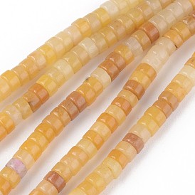 Natural Topaz Jade Beads Strands, Heishi Beads, Flat Round/Disc