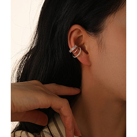 Fashionable Zircon Ear Cuff - Elegant, Minimalist, Non-pierced Ear Jewelry for Women.