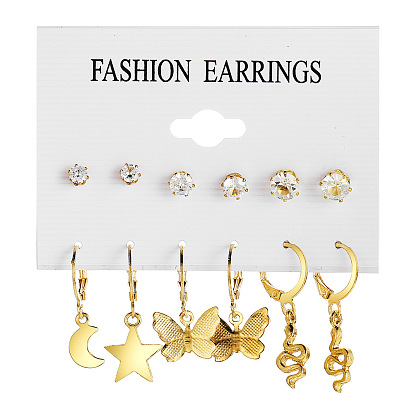 Vintage Pearl Tassel Butterfly Earrings Set for Women - Fashionable Ear Accessories