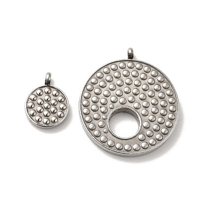 Pendentifs en acier inoxydable, charme plat rond