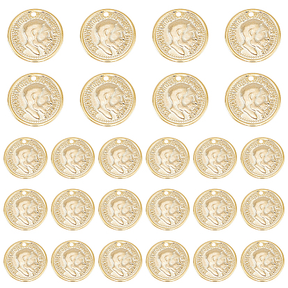 40Stück Messing Charms, langlebig überzogen, Münzanhänger, flach rund mit edward vii