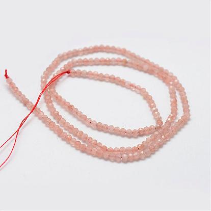 Natural Sunstone Bead Strands, Faceted, Round