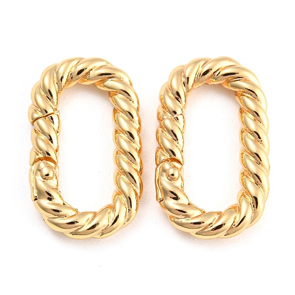 Brass Spring Gate Rings, Twist Oval