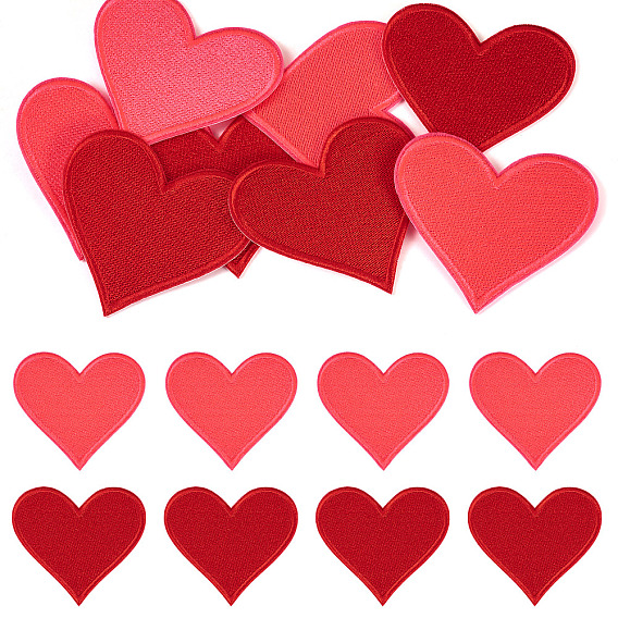 8шт. 2цветные полиэстерные нашивки, пришиваемые утюгом, термоклей, аппликации из ткани, сердце