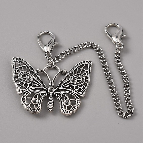 Бордюрные цепи для обуви из цинкового сплава, Кулон с застежками и когтя омара, для аксессуаров украшения обуви