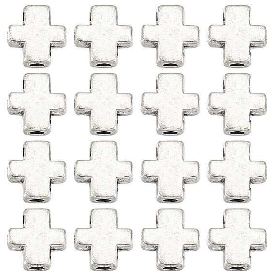 100 бусины из сплава в тибетском стиле, крестик, без кадмия и без свинца
