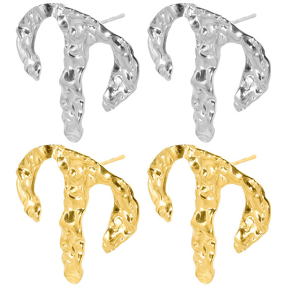 Стильные самородки 304 серьги-гвоздики из нержавеющей стали, сложить очарование