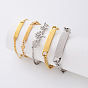 304 Stainless Steel Link Bracelets for Women Men, Golden