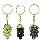 Брелки из смешанных драгоценных камней, с фурнитурой из сплава брелок кольца, винограды, золотые