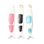 Brass with Enamel Big Pendants, Fish Charms, Rack Plating, Long-Lasting Plated, Lead Free & Cadmium Free, Real 18K Gold Plated
