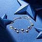 SHEGRACE 925 Sterling Silver Anklet, with Double Layered Chains and Stars