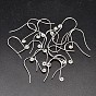 925 Sterling Silver Earring Hooks, 20x33.5mm, 19 Gauge, Pin: 0.9mm, about 20pairs/20g