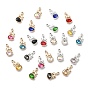 UV Plating Alloy Glass Pendants, Sheep with Teardrop Charms
