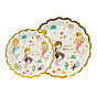 Paper Dishes, Disposable Plates, with Gold Rim, Party Supplies, Flower