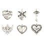 Подвески из сплава , крыло/глаз/сердце/круглый/замок, античное серебро
