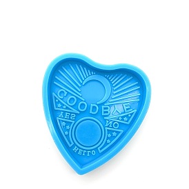 Heart with Word Pendant DIY Silicone Molds, Resin Casting Molds, for UV Resin, Epoxy Resin Jewelry Making, Valentine's Day