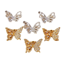 Alloy Rhinestone Pendants, Butterfly