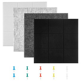 ARRICRAFT Sound-absorbing Felt Board, Photo Wall Stickers, with Adhesive Back,  Iron Map Pins, for Wall Decoration, Square