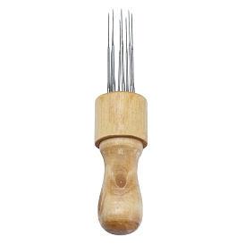 8 иглы для валяния, инструмент для перфорации шерстяного войлока, с деревянной ручкой
