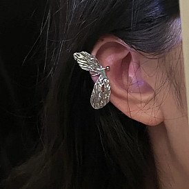 Luxury Butterfly Wing Rhinestone Clip-on Earrings - Unique, Elegant, No Piercing, Elf Ear Jewelry.