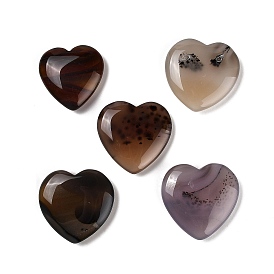 Natural Dendritic Agate Cabochons, Heart
