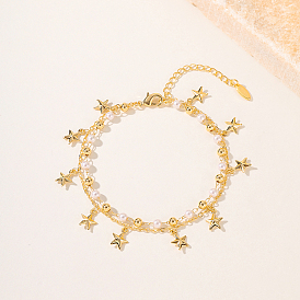 18позолоченные браслеты в пляжном стиле с регулируемыми ножками, браслеты на ногу с искусственным жемчугом, браслеты с подвесками в виде звезд