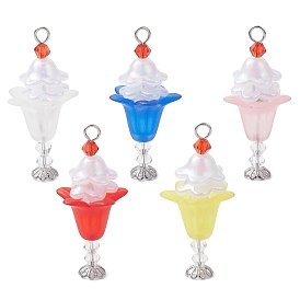 Подвески из искусственного австрийского хрусталя и акриловых бусин, мороженое прелести