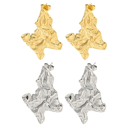 Ионное покрытие (ip) 304 серьги из нержавеющей стали, морщина