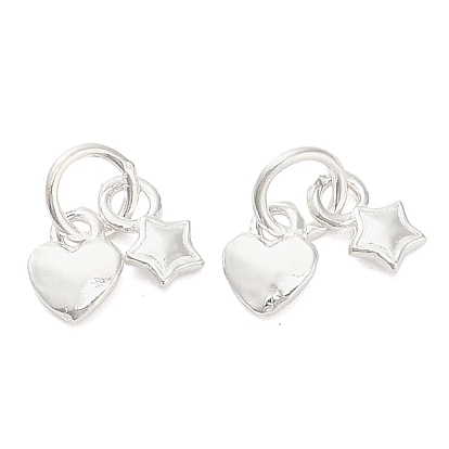 925 подвески в виде сердца и звезды из стерлингового серебра, с перемычками и 925 штампом