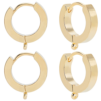 16 шт. 201 фурнитура для сережек-колец из нержавеющей стали, с вертикальной петлей, с 316 хирургическими серьгами из нержавеющей стали, кольцо