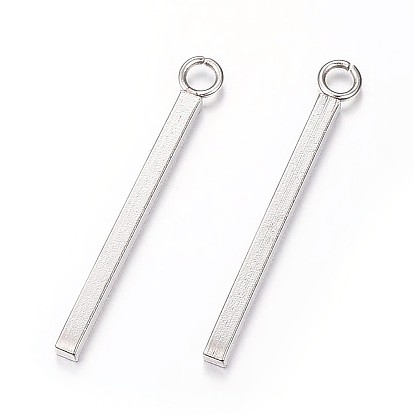 304 Stainless Steel Pendants, Rectangle/Bar